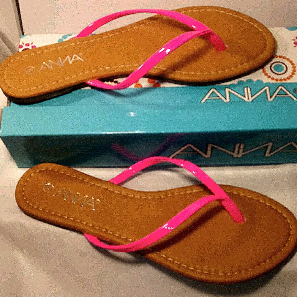 ANNA THONG SANDAL SLIDES PINK SIZE 9